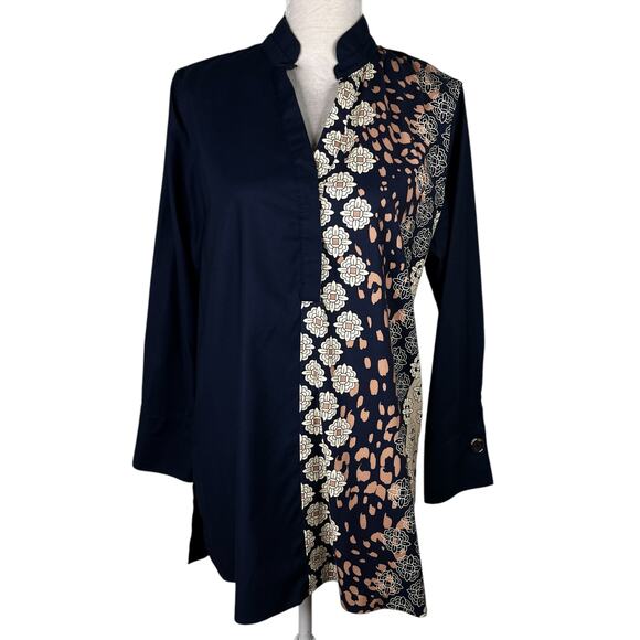 Chico's No-Iron Stretch Mixed-Print Tunic Shirt Popover Top 12 - Picture 16 of 16
